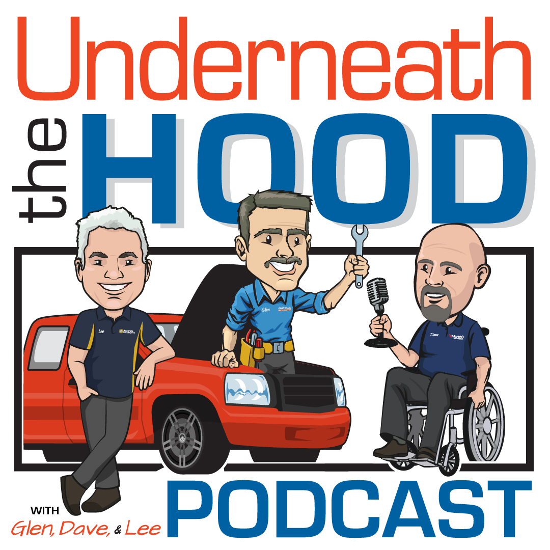 Underneath the Hood Podcast with Glen and Dave logo